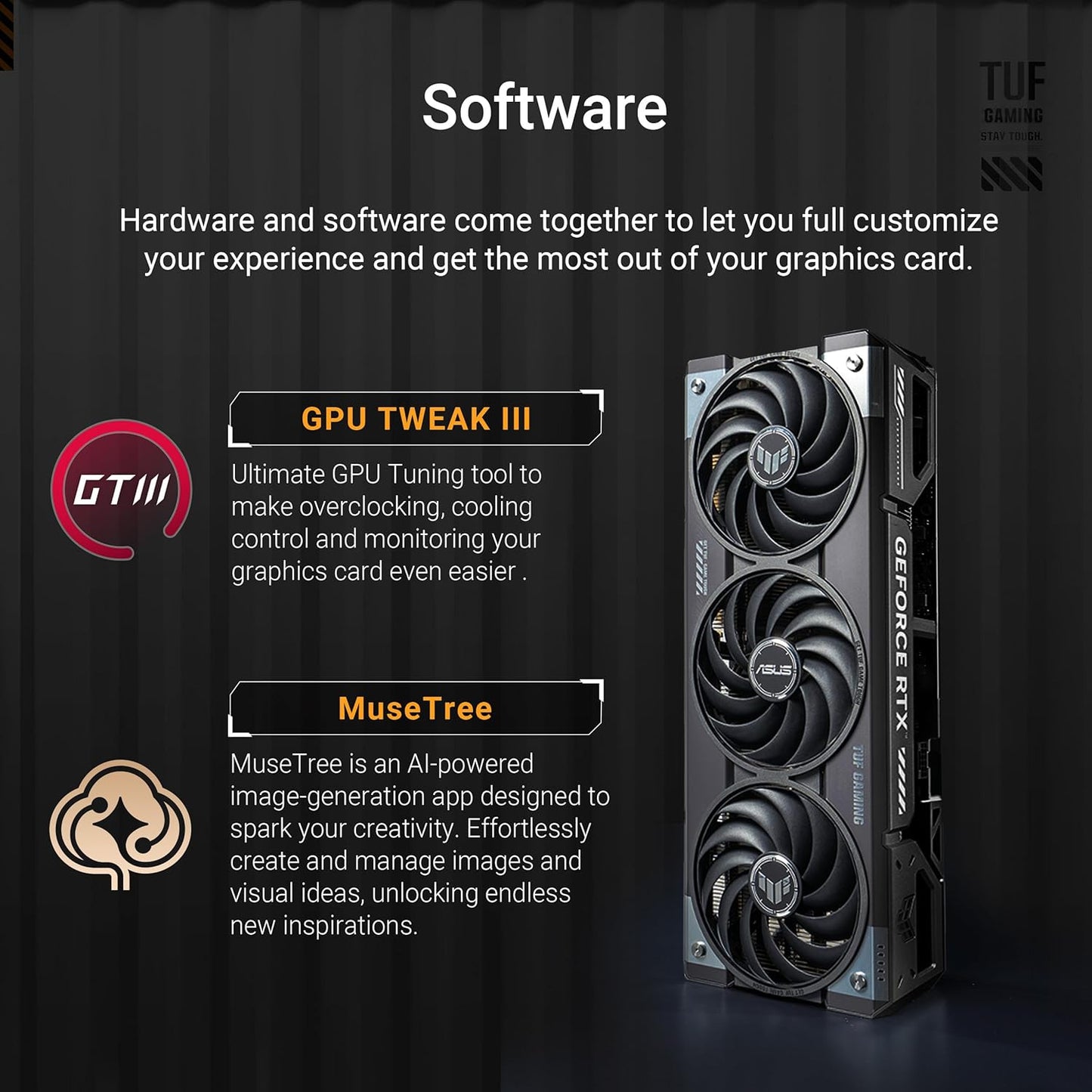 ASUS TUF Gaming GeForce RTX ™ 5070 Ti 16GB GDDR7 OC Edition Gaming Graphics Card (PCIe® 5.0, HDMI®/DP 2.1, 3.125-slot, Military-Grade Components, Protective PCB Coating, axial-tech Fans) Elite