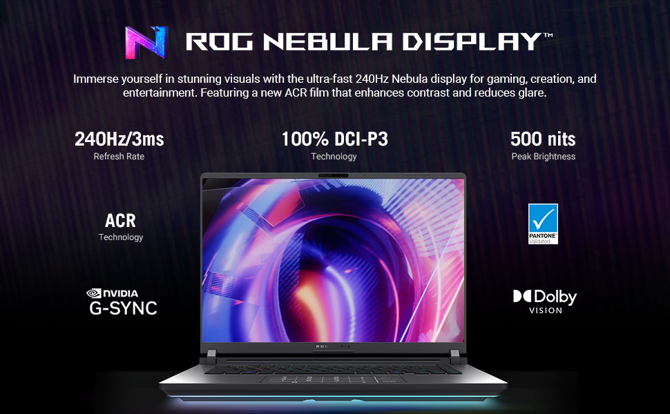 ASUS ROG Strix G16 (2025) Gaming Laptop, 16” ROG Nebula 16:10 2.5K 240Hz/3ms, NVIDIA® GeForce RTX™ 5080, Intel® Core Ultra 9 275HX, 32GB DDR5, 1TB PCIe Gen 4 SSD, Wi-Fi 7, Windows 11 Home, G615LW-AS96 Elite