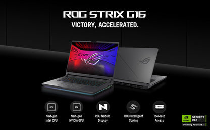 ASUS ROG Strix G16 (2025) Gaming Laptop, 16” ROG Nebula Display 16:10 2.5K 240Hz/3ms, NVIDIA® GeForce RTX™ 5070 Ti GPU, Intel® Core™ Ultra 9 275HX Processor, 32GB DDR5, 1TB SSD, Wi-Fi 7, Win11 Home Elite