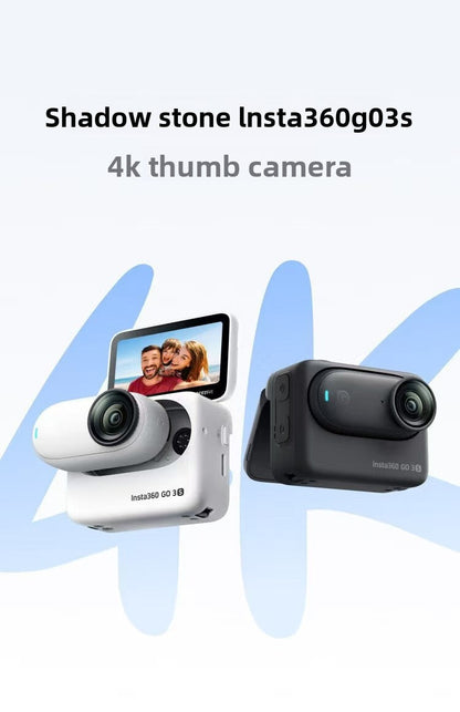 In-sta360 Go3s 128GB White Miniature Action & Sports Camcorder 4K Hand-Free POVs Stabilized Battery Life for 140 Minutes Elite