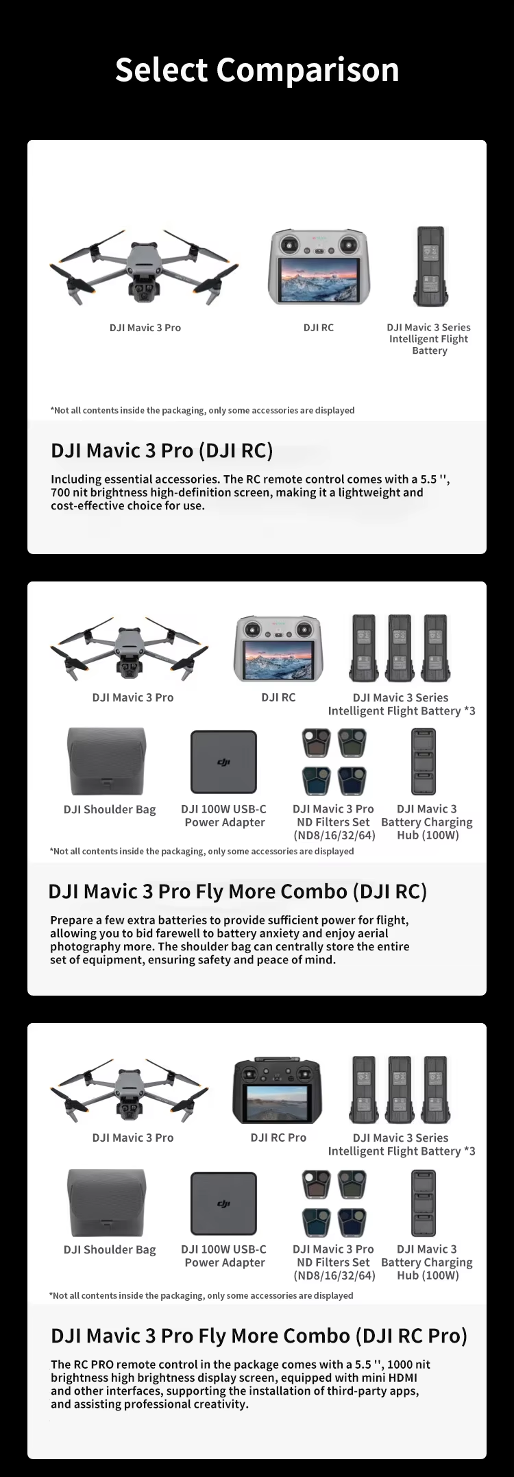 DJIi Mavic 3 Pro Fly More Combo 23-Min Max Flight Time 10km HD Video Transmission Dual Tele Cameras Hasselblad Camera Drone Elite