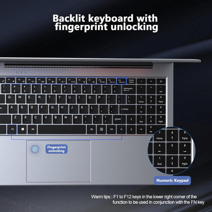 ZOLWAYTAC Laptop Gaming,Gaming laptops,16GB DDR4 512GB SSD,with N100 Processor(UP to 3.4Ghz,4C/4T),15.6" FHD 1920 * 1080P,Full Metal Housing,WiFi,BT,USB3.2,Type C Charging,180°Open Angle,Metallic Grey Elite