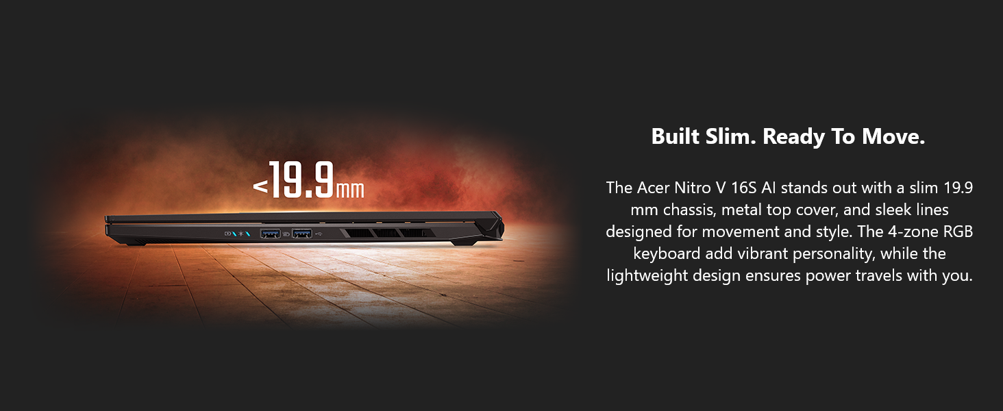 Acer Nitro V 16S AI Gaming Laptop | AMD Ryzen 7 260 Processor | NVIDIA GeForce RTX 5060 Laptop GPU (572 AI Tops) | 16" WUXGA IPS 180Hz Display | 32GB DDR5 | 1TB Gen 4 SSD | Wi-Fi 6 | ANV16S-41-R2AJ Elite