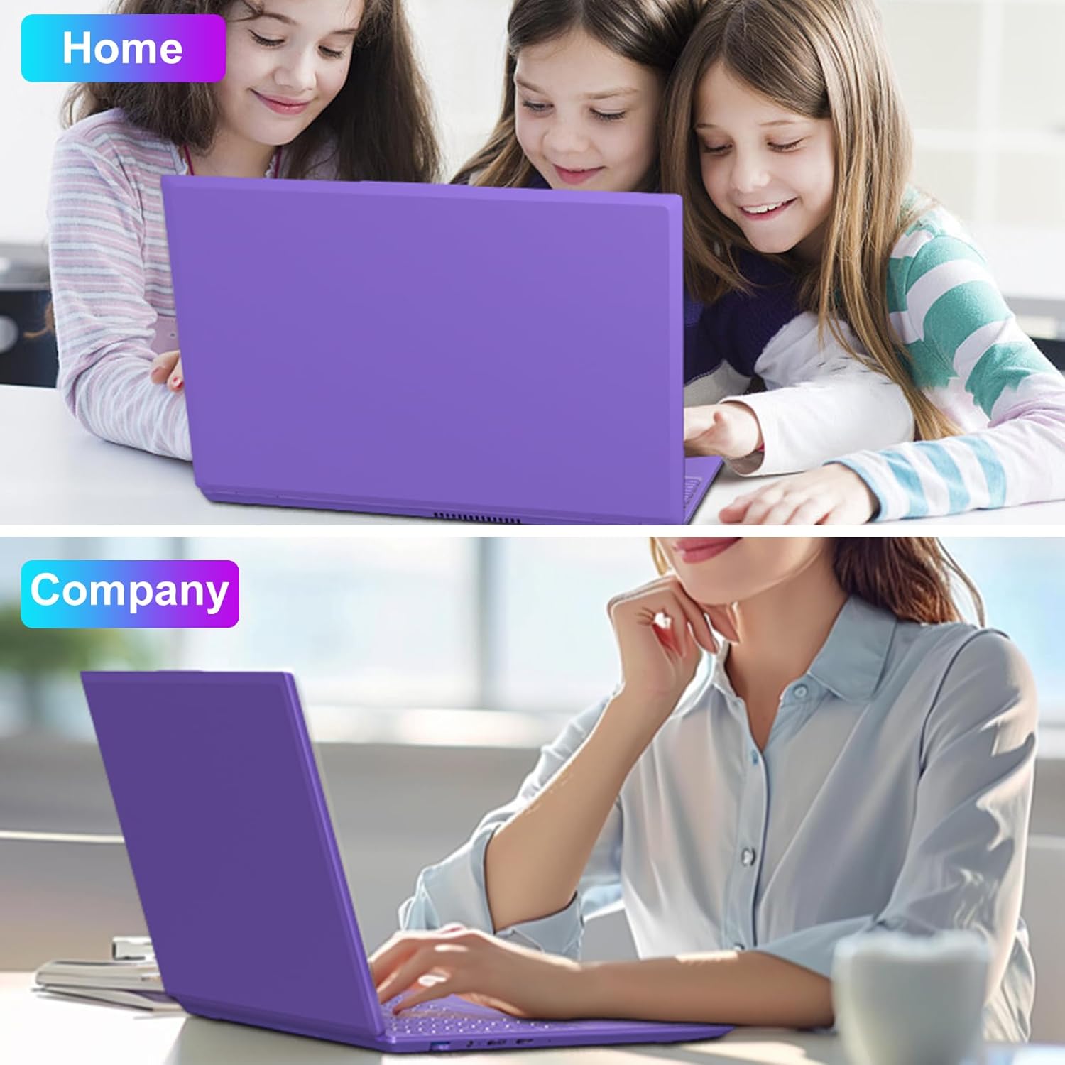 2025 16 Inch Gaming Laptop N5095 (Up to 2.9 GHz) 12GB+512GB SSD Support 1TB Expand Win 11 Laptops 1920 * 1200 FHD Screen 5G WiFi BT 4.2 Webcam Cooling Fan Numeric Keypad-Purple Elite