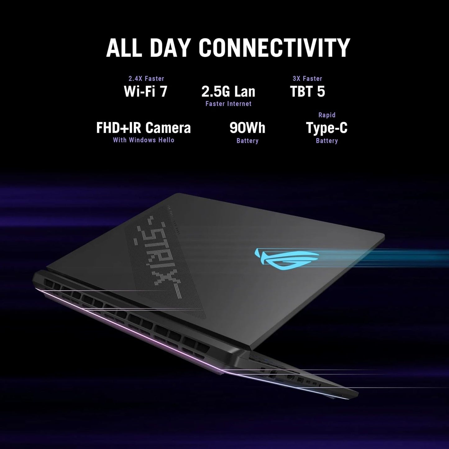 ASUS ROG Strix SCAR 18 (2025) Gaming Laptop, 18” ROG Nebula HDR 16:10 2.5K 240Hz/3ms, NVIDIA GeForce RTX 5090, Intel Core Ultra 9 275HX, 32GB DDR5, 2TB PCIe Gen 4 SSD, Wi-Fi 7, Win 11 Pro, G835LX-XS97 Elite