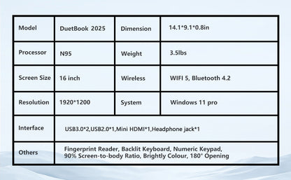 Laptop Computer, Gaming Laptop 2025 Windows 11 Pro, 16 Inch Lap Top PC, 16GB RAM 512GB SSD, Intel 12th Gen N95 Processor(up to 3.4GHz), Backlit Keyboard, Fingerprint Unlock, FHD 1920 * 1200 Elite