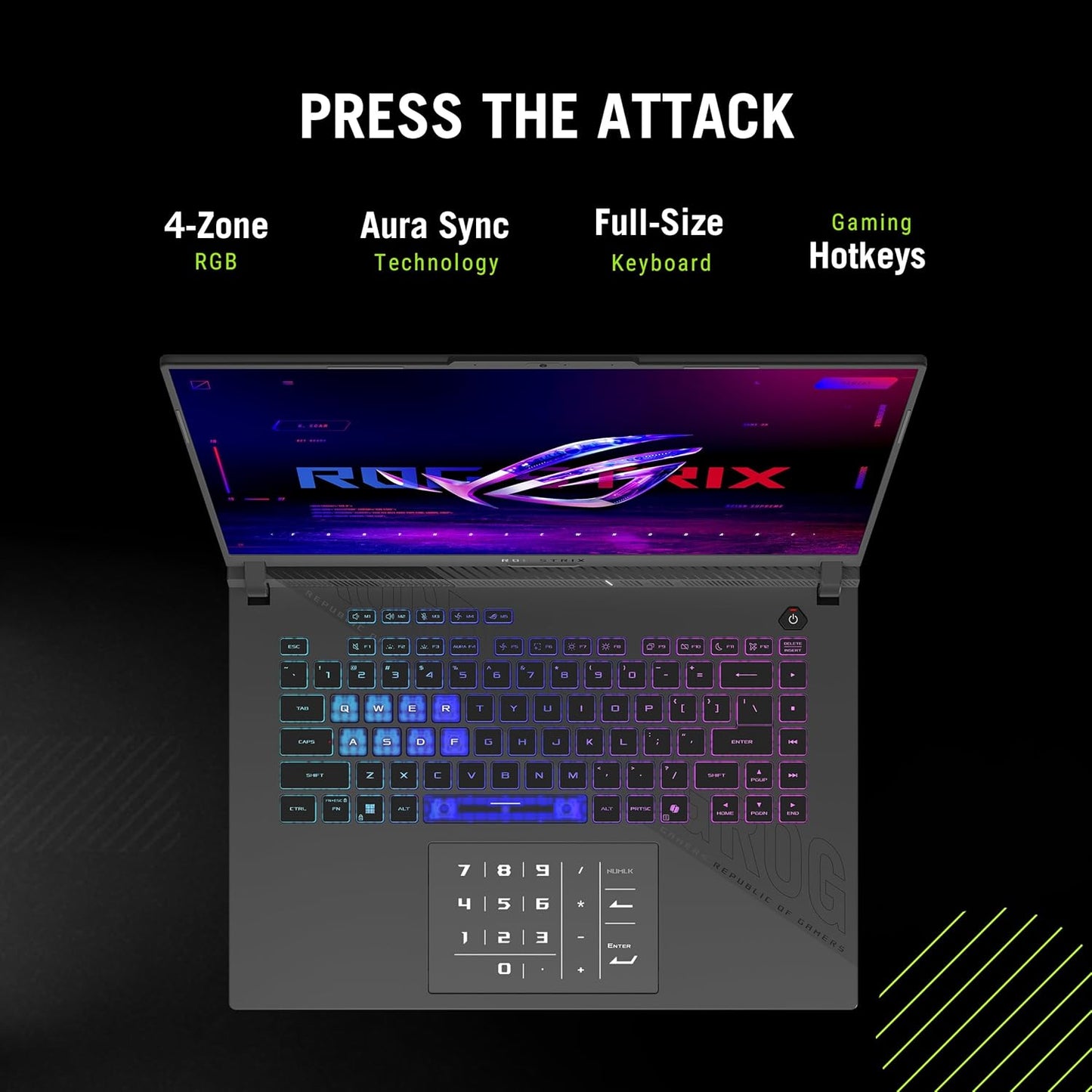 ASUS ROG Strix G16 (2025) Gaming Laptop, 16” ROG Nebula 16:10 2.5K 240Hz/3ms, NVIDIA® GeForce RTX™ 5070, AMD Ryzen™ 9 9955HX Processor, 32GB DDR5-5600, 1TB PCIe Gen 4 SSD, Wi-Fi 6E, Windows 11 Home Elite