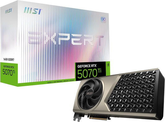 MSI Gaming RTX 5070 Ti 16G Expert OC Graphics Card (16GB GDDR7, 256-bit, Extreme Performance: 2588, DisplayPort x 3 2.1a, HDMI 2.1b, NVIDIA Blackwell Architecture) Elite