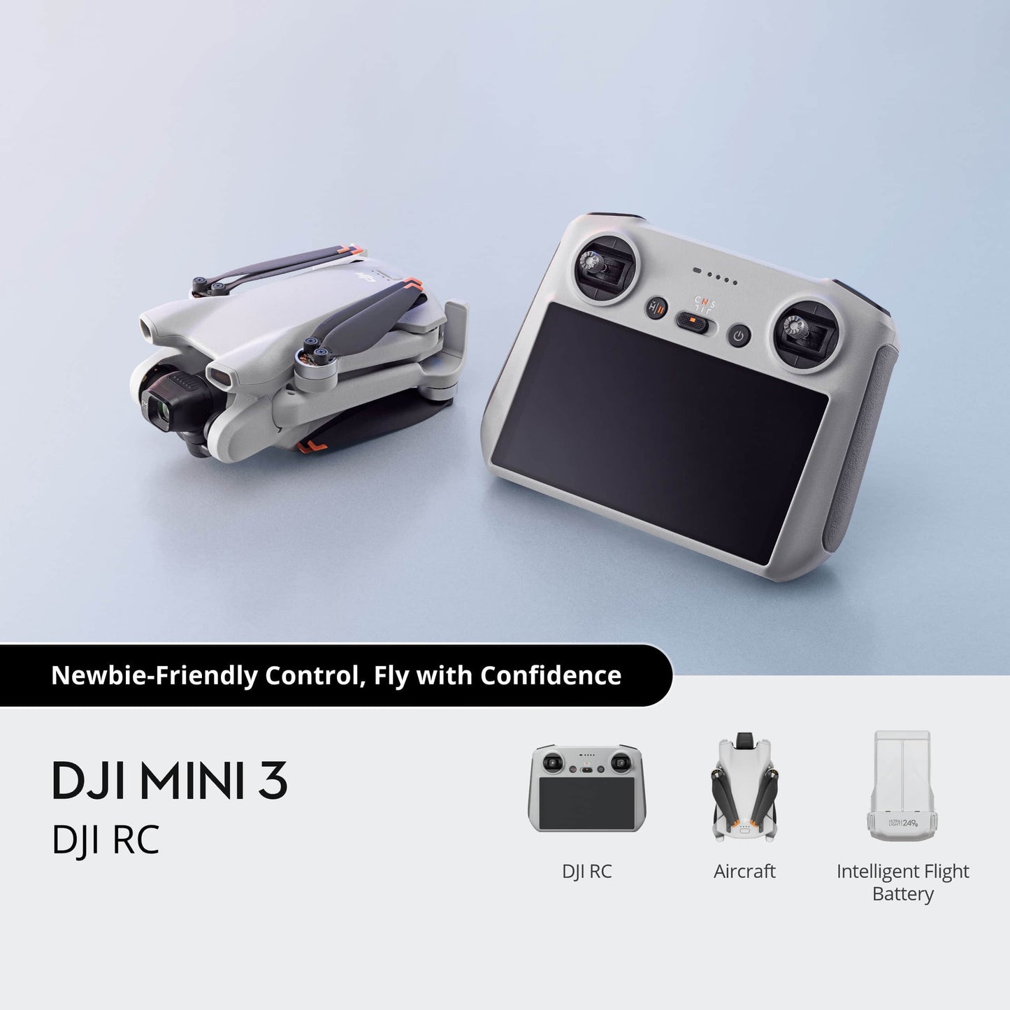DJI Mini 3 Beginner-Friendly RC Drone with Camera 4K HDR Video True Vertical Shooting Enhanced Battery Life for All Skill Levels Elite