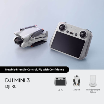 DJI Mini 3 Beginner-Friendly RC Drone with Camera 4K HDR Video True Vertical Shooting Enhanced Battery Life for All Skill Levels Elite