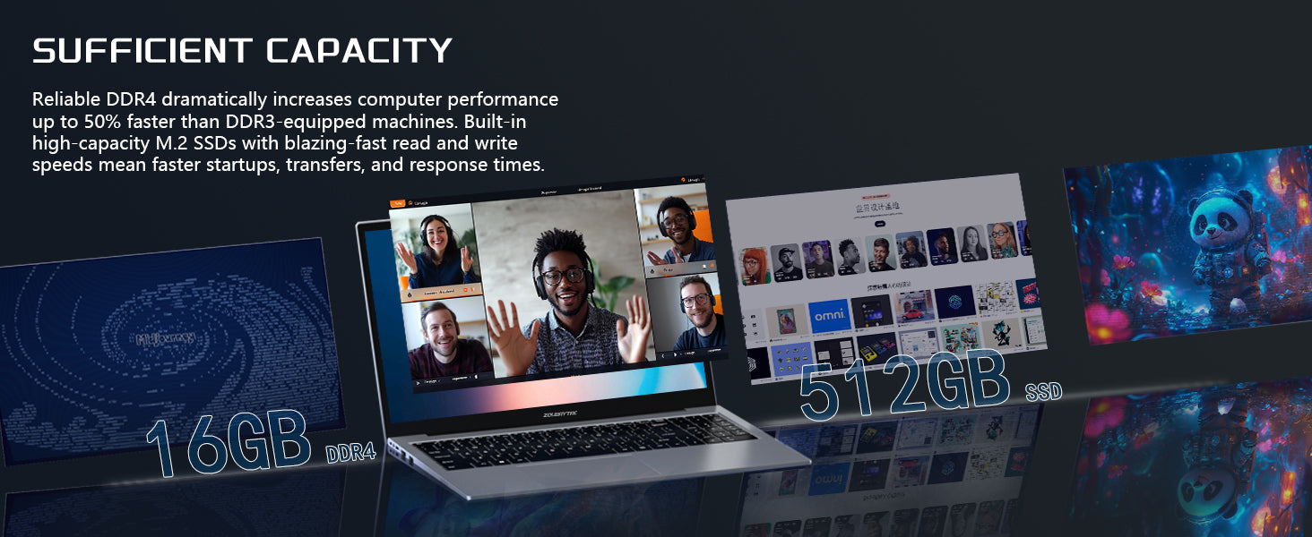 ZOLWAYTAC Laptop Gaming,Gaming laptops,16GB DDR4 512GB SSD,with N100 Processor(UP to 3.4Ghz,4C/4T),15.6" FHD 1920 * 1080P,Full Metal Housing,WiFi,BT,USB3.2,Type C Charging,180°Open Angle,Metallic Grey Elite