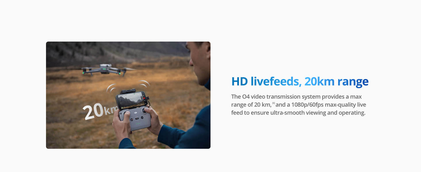 For DJI Air 3 Fly More Combo 4K Dual Primary Cameras 3 Batteries for Extended Flight Time 48MP Photos 20Km Video Drone Elite