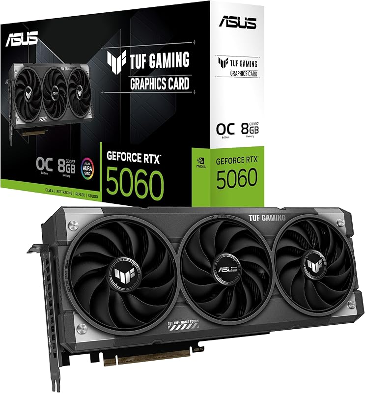 ASUS Dual GeForce RTX™ 5060 8GB GDDR7 OC Edition (PCIe 5.0, 8GB GDDR7, DLSS 4, HDMI 2.1b, DisplayPort 2.1b, 2.5-Slot Design, Axial-tech Fan Design, 0dB Technology, and More) Elite