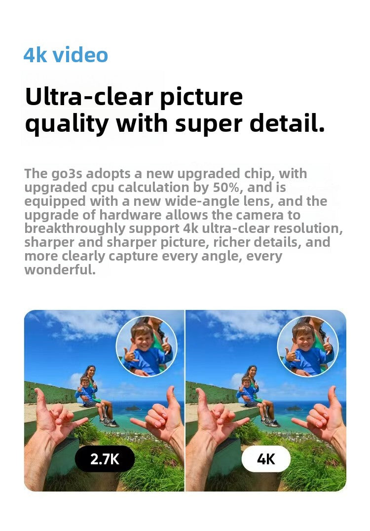 In-sta360 Go3s 128GB White Miniature Action & Sports Camcorder 4K Hand-Free POVs Stabilized Battery Life for 140 Minutes Elite