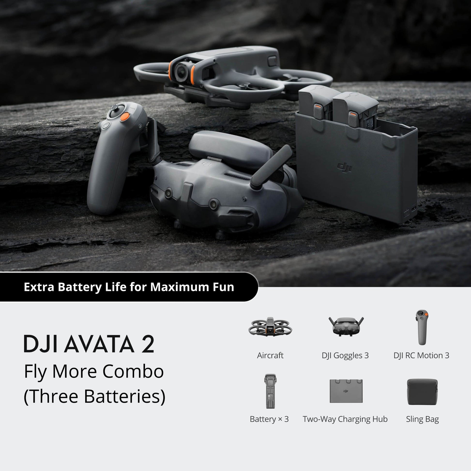 New DJI Avata 2 Fly More Combo with Remote Control 1/1.3-inch Image Sensor Three Batteries Built-in Propeller Guard Turtle Mode Elite