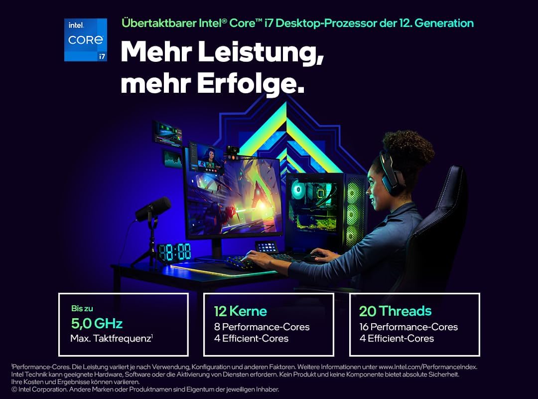 Intel Core i7-12700K Gaming Desktop Processor with Integrated Graphics and 12 (8P+4E) Cores up to 5.0 GHz Unlocked LGA1700 600 Series Chipset 125W Elite