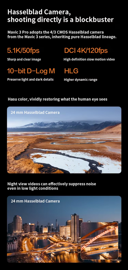 DJIi Mavic 3 Pro Fly More Combo 23-Min Max Flight Time 10km HD Video Transmission Dual Tele Cameras Hasselblad Camera Drone Elite