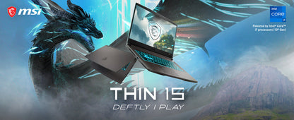 MSI Thin 15 15.6” 144Hz FHD Gaming Laptop: Intel Core i7-13620H, NVIDIA Geforce RTX 4050, 16GB DDR4, 512GB NVMe SSD, WiFi 6E, Win 11: Black B13VE-2678US Elite