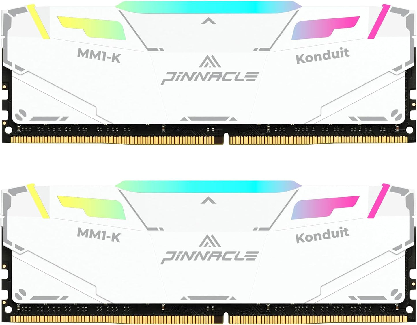 Timetec Pinnacle Konduit RGB DDR4 3200MHz PC4-25600 CL16-18-18-38 XMP2.0 Overclocking 1.35V Compatible for AMD and Intel Desktop Gaming PC Memory Module RAM (RGB White, 16GB KIT(2x8GB)) Elite