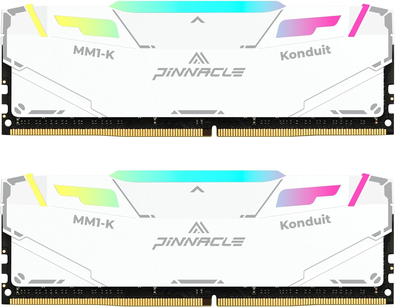 Timetec Pinnacle Konduit RGB DDR4 3200MHz PC4-25600 CL16-18-18-38 XMP2.0 Overclocking 1.35V Compatible for AMD and Intel Desktop Gaming PC Memory Module RAM (RGB White, 16GB KIT(2x8GB)) Elite