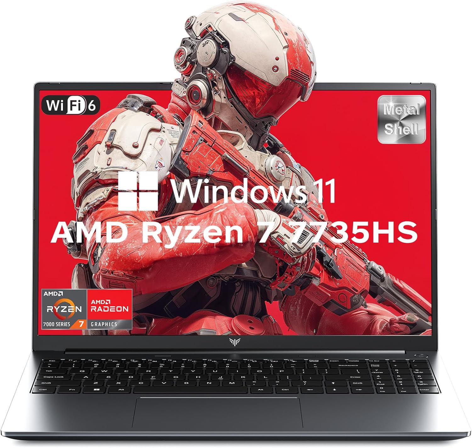 2025 Gaming Laptop, Laptop with AMD Ryzen 7 7735HS (8C/16T, Up to 4.75GHz), 16GB DDR5 512GB NVMe SSD Laptop Computer, Up to 4TB, 16-inch FHD Display, WiFi 6, Backlit KB, Type-C, Dual Fans Elite