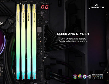 Timetec Pinnacle Konduit RGB DDR4 3200MHz PC4-25600 CL16-18-18-38 XMP2.0 Overclocking 1.35V Compatible for AMD and Intel Desktop Gaming PC Memory Module RAM (RGB White, 16GB KIT(2x8GB)) Elite