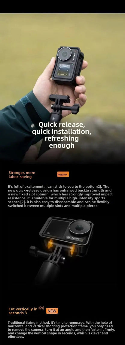DJI  Action 3 Standard  With Quick-release Design for Easy Horizontal and Vertical Mounting 4K/120fps & Super-Wide FOV Elite