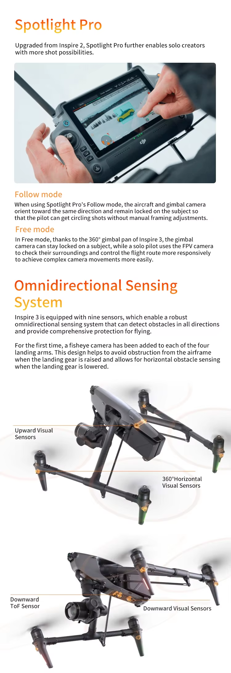 DJI Inspire 3 Camera Drone with Centimeter-Level RTK Positioning and Waypoint Pro Full-frame 8K/25fps CinemaDNG Dual Native ISO Elite