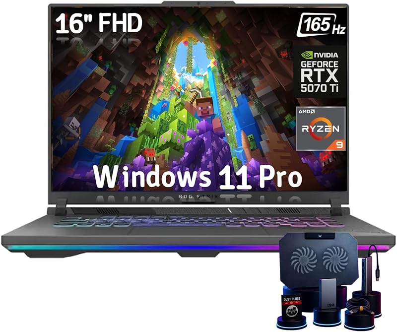 ASUS ROG Strix G16 (2025) Gaming Laptop, 16” ROG Nebula 16:10 2.5K 240Hz/3ms, NVIDIA® GeForce RTX™ 5080, Intel® Core Ultra 9 275HX, 32GB DDR5, 1TB PCIe Gen 4 SSD, Wi-Fi 7, Windows 11 Home, G615LW-AS96 Elite