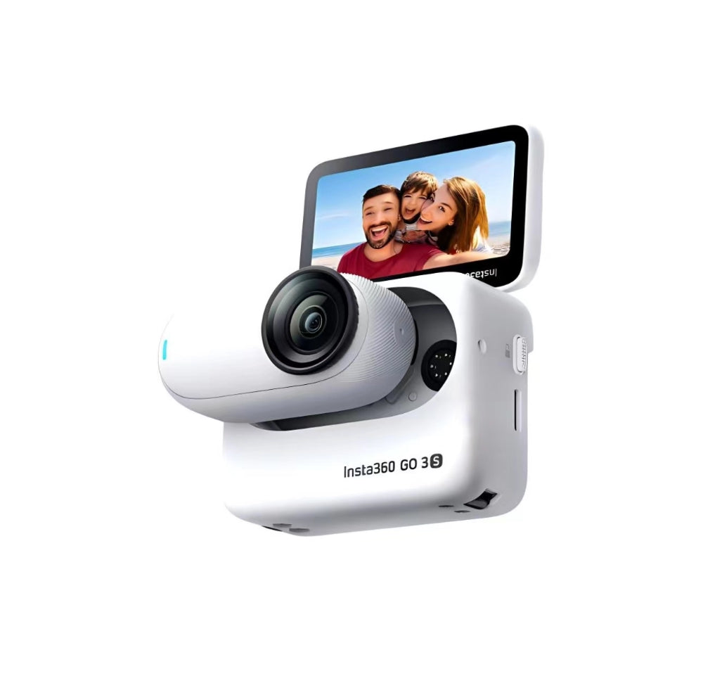 In-sta360 Go3s 128GB White Miniature Action & Sports Camcorder 4K Hand-Free POVs Stabilized Battery Life for 140 Minutes Elite
