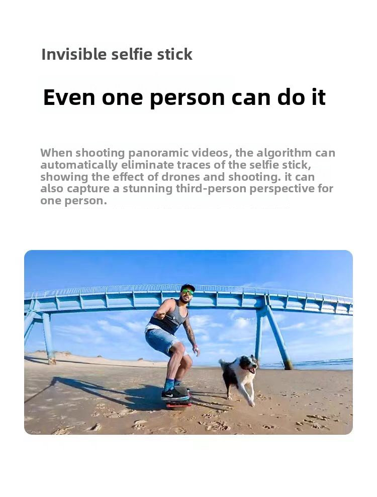 Insta360 One X2 360-Degree WaterProof Sports Action Camera with 5.7K AI Edit Live Webcam Voice Control Panoramic Features Elite