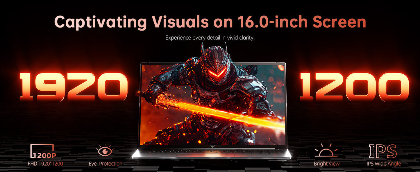 2025 Gaming Laptop, Laptop with AMD Ryzen 7 7735HS (8C/16T, Up to 4.75GHz), 16GB DDR5 512GB NVMe SSD Laptop Computer, Up to 4TB, 16-inch FHD Display, WiFi 6, Backlit KB, Type-C, Dual Fans Elite