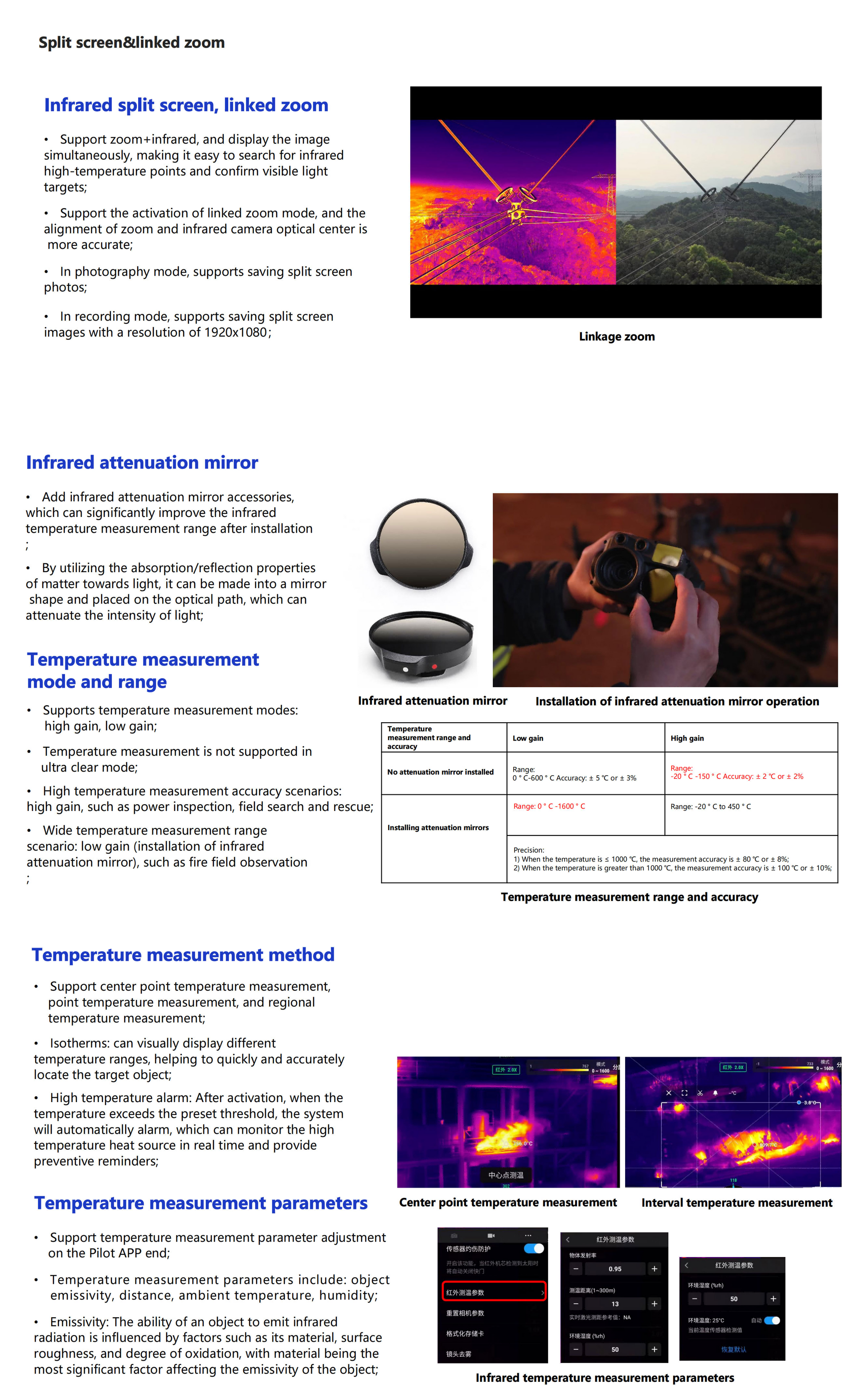DJI Zenmuse H30T Thermal Camera with Infrared Night Vision Laser Range Finder NIR Auxiliary Light for Matrice 350RTK/Matrice 400 Elite