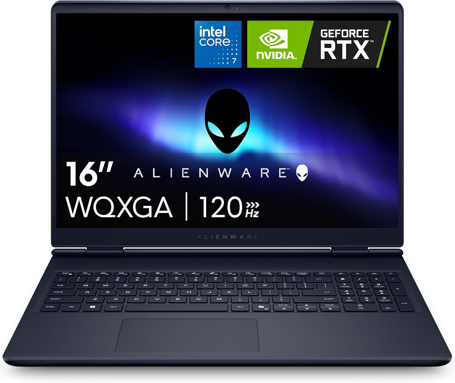 Alienware 16 Aurora Gaming Laptop AC16250-16" WQXGA 120Hz Display, Intel Core 7-240H Processor, 16GB DDR5 RAM, 1TB SSD, NVIDIA GeForce RTX 5050 8GB Graphics, Windows 11 Home, Onsite Service - Blue Elite