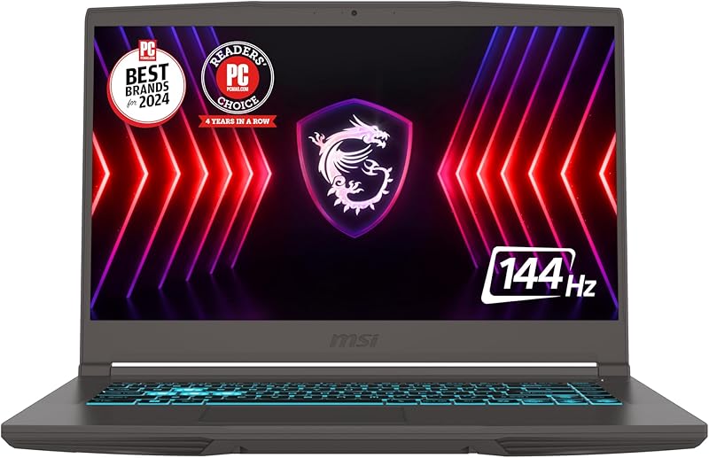 MSI Thin 15 15.6” 144Hz FHD Gaming Laptop: Intel Core i7-13620H, NVIDIA Geforce RTX 4050, 16GB DDR4, 512GB NVMe SSD, WiFi 6E, Win 11: Black B13VE-2678US Elite