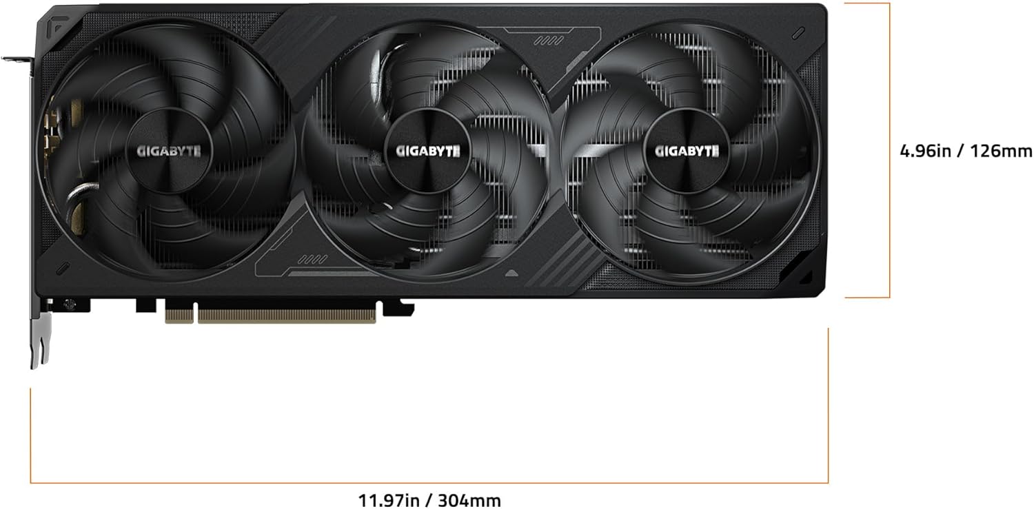 GIGABYTE GeForce RTX 5080 WINDFORCE SFF 16G Graphics Card, 16GB 256-bit GDDR7, PCIe 5.0, WINDFORCE Cooling System, GV-N5080WF3-16GD Video Card Elite