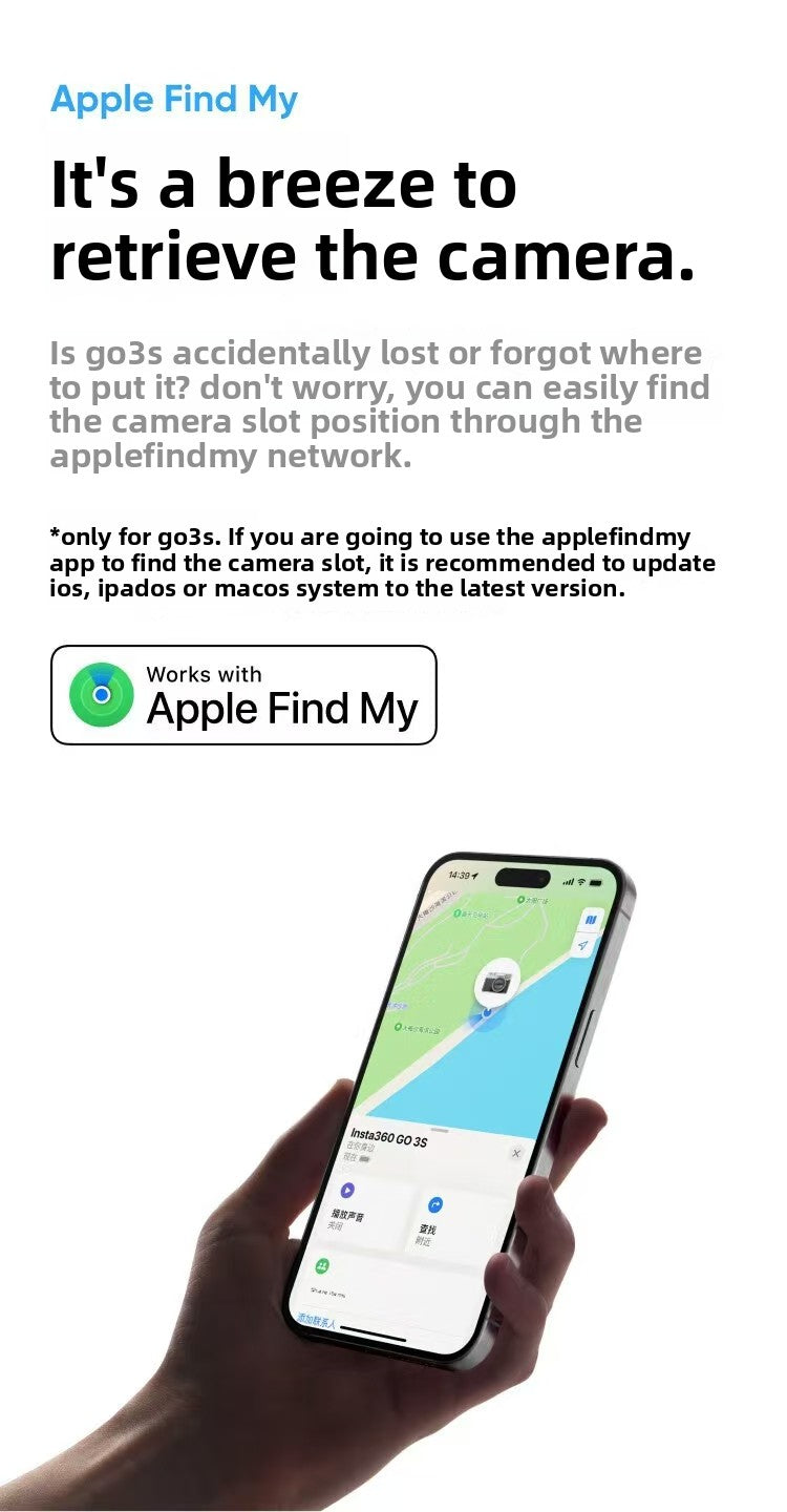 In-sta360 Go3s 128GB White Miniature Action & Sports Camcorder 4K Hand-Free POVs Stabilized Battery Life for 140 Minutes Elite