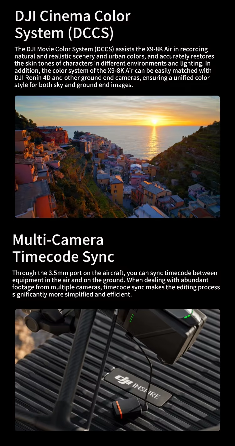 DJI Inspire 3 Camera Drone with Centimeter-Level RTK Positioning and Waypoint Pro Full-frame 8K/25fps CinemaDNG Dual Native ISO Elite