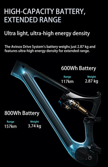 DJI Amflow PL Carbon E-Mountain Bike With DJI Avinox Drive System Built-in LED Control Display Amflow PL Full Suspension Ebike Elite