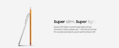 SAMSUNG Galaxy S25 Edge Cell Phone, 256 GB AI Smartphone, Unlocked Android, Night Video, Fast Processor, ProScaler Display, All-Day Battery, 2025, US 1 Yr Manufacturer Warranty, Titanium Silver Elite