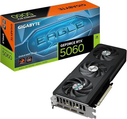 GIGABYTE GeForce RTX 5060 WINDFORCE OC 8G Graphics Card, 8GB 128-bit GDDR7, PCIe 5.0, WINDFORCE Cooling System, GV-N5060WF2OC-8GD Video Card Elite