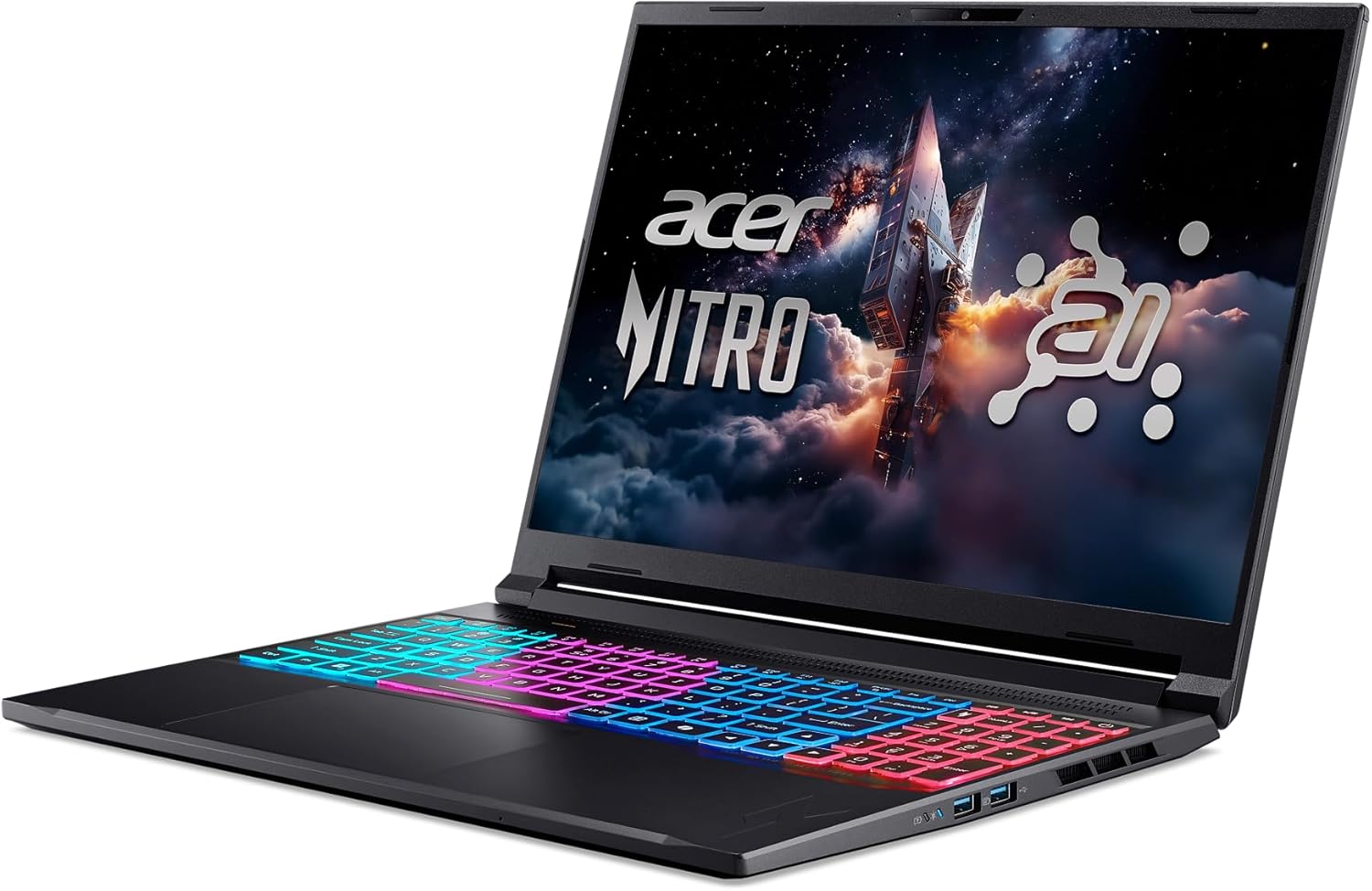 Acer Nitro V 16S AI Gaming Laptop | AMD Ryzen 7 260 Processor | NVIDIA GeForce RTX 5060 Laptop GPU (572 AI Tops) | 16" WUXGA IPS 180Hz Display | 32GB DDR5 | 1TB Gen 4 SSD | Wi-Fi 6 | ANV16S-41-R2AJ Elite