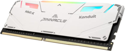 Timetec Pinnacle Konduit RGB DDR4 3200MHz PC4-25600 CL16-18-18-38 XMP2.0 Overclocking 1.35V Compatible for AMD and Intel Desktop Gaming PC Memory Module RAM (RGB White, 16GB KIT(2x8GB)) Elite
