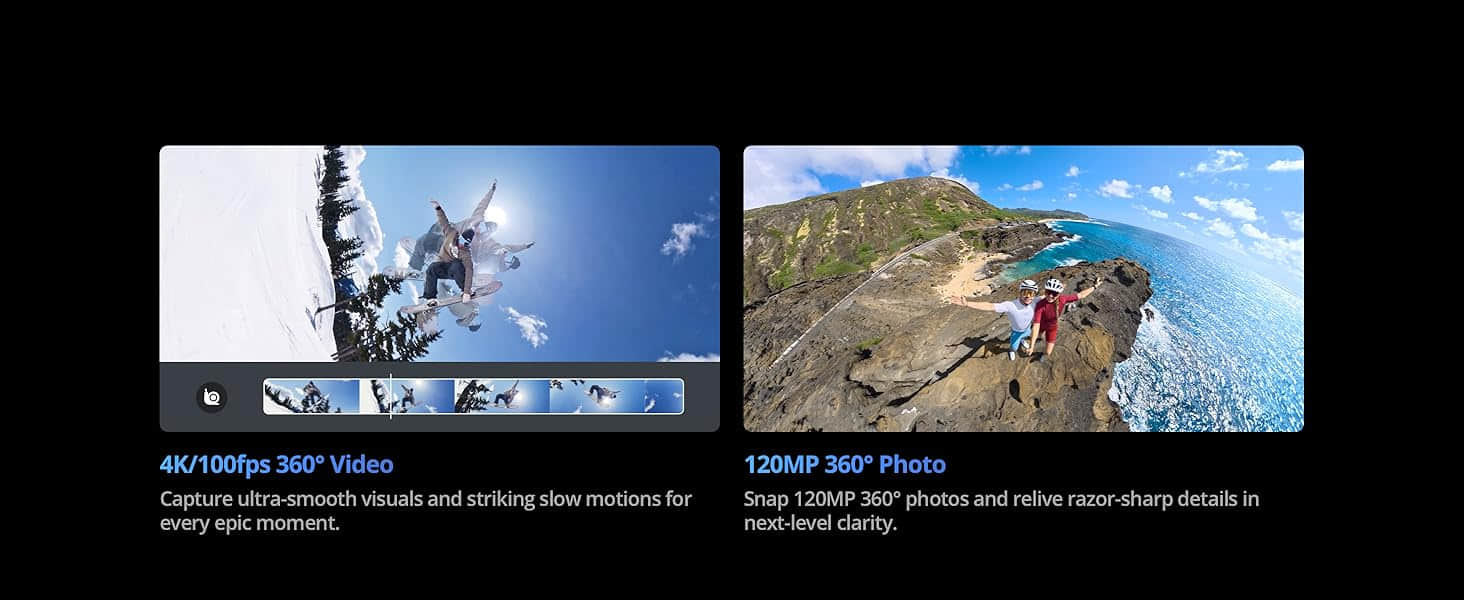 For DJI Osmo 360 WaterProof 8K 360° Action Camera 1-Inch 360° Imaging Extended Battery Life 3 Batteries Native 8K Prosumer Elite