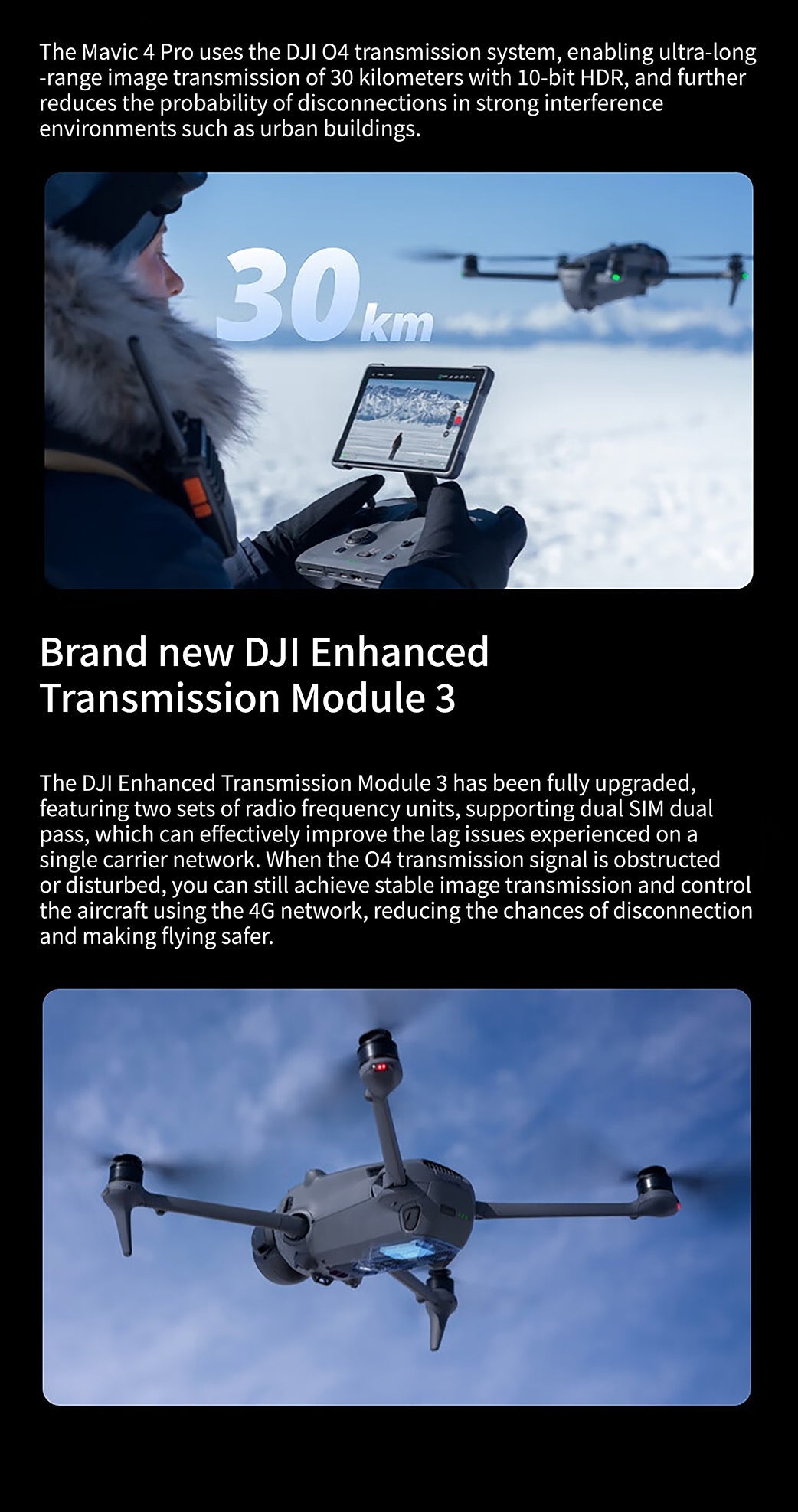 DJI  Mavic 4 Pro Combo (RC 2) O4+ 10-bit 30km HDR Video Transmission 70° Upward Shots 360° Rotation Dynamic Camera Elite