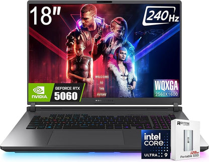 ASUS ROG Strix SCAR 18 (2025) Gaming Laptop, 18” ROG Nebula HDR 16:10 2.5K 240Hz/3ms, NVIDIA GeForce RTX 5090, Intel Core Ultra 9 275HX, 32GB DDR5, 2TB PCIe Gen 4 SSD, Wi-Fi 7, Win 11 Pro, G835LX-XS97 Elite