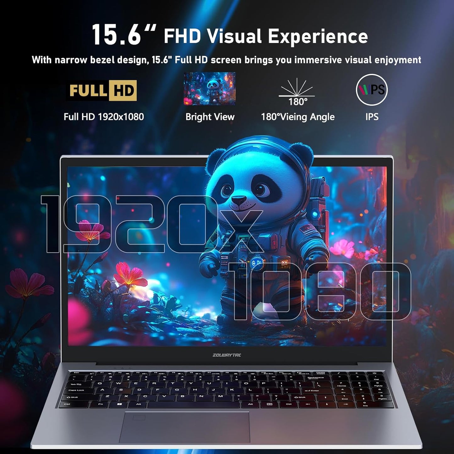 ZOLWAYTAC Laptop Gaming,Gaming laptops,16GB DDR4 512GB SSD,with N100 Processor(UP to 3.4Ghz,4C/4T),15.6" FHD 1920 * 1080P,Full Metal Housing,WiFi,BT,USB3.2,Type C Charging,180°Open Angle,Metallic Grey Elite