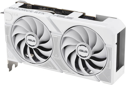ASUS Dual GeForce RTX™ 5060 8GB GDDR7 White Edition (PCIe 5.0, 8GB GDDR7, DLSS 4, HDMI 2.1b, DisplayPort 2.1b, 2.5-Slot, Axial-tech Fan Design, 0dB Technology, Dual BIOS and More) Elite