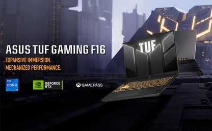 ASUS TUF Gaming F16 (2024) Gaming Laptop, 16” FHD+ 144Hz IPS-Level 16:10 Display, Intel® Core™ 5 210H Processor, NVIDIA® GeForce RTX™ 4050, 8GB DDR5, 512GB PCIe Gen4 SSD, Wi-Fi 6, Windows 11 Home Elite