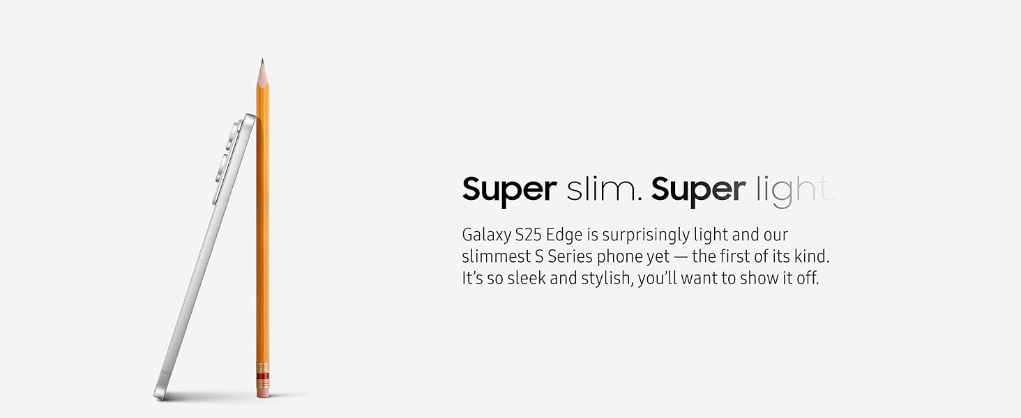 SAMSUNG Galaxy S25 Edge Phone, 512 GB AI Smartphone, Unlocked Android, Night Video, Fast Processor, ProScaler Display, All-Day Battery, 2025, US 1 Yr Manufacturer Warranty, Titanium JetBlack Elite